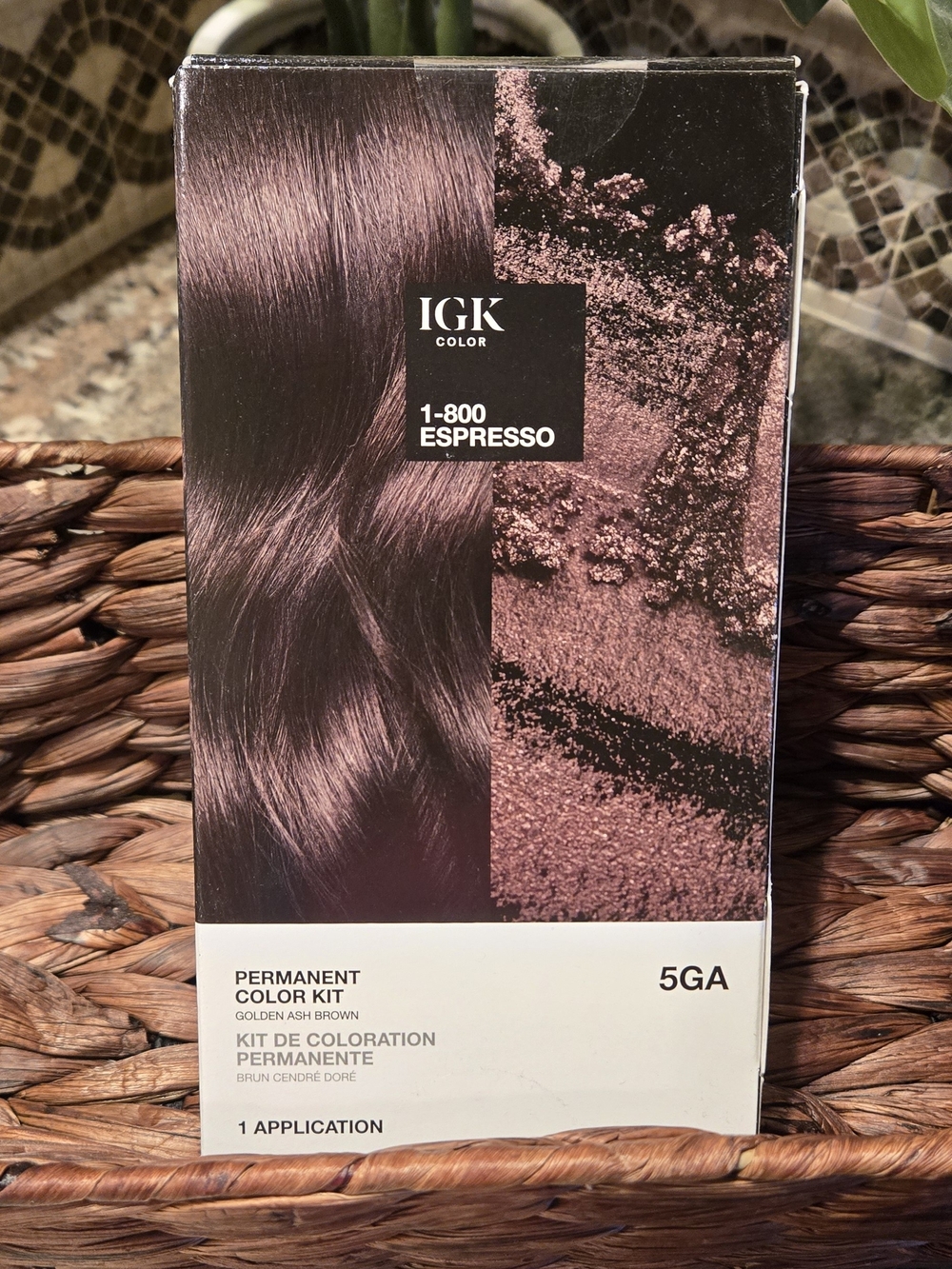 GK Color 1-800 Espresso (5GA) Permanent Hair Color Kit - Golden Ash Brown
